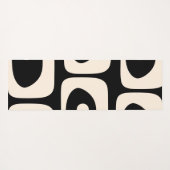 Mid Century Modern Piquet Abstract Pattern Black Yogamat (Achterkant (horizontaal))