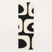 Mid Century Modern Piquet Abstract Pattern Black Yogamat (Voorkant)