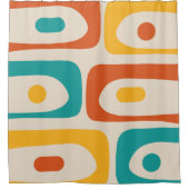 Mid Century Modern Piquet Abstract Pattern Oranje Douchegordijn (Voorkant)