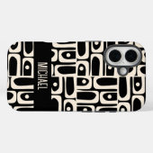 Mid Century Modern Piquet Gepersonaliseerd Zwart Case-Mate iPhone Case (Achterkant (horizontaal))