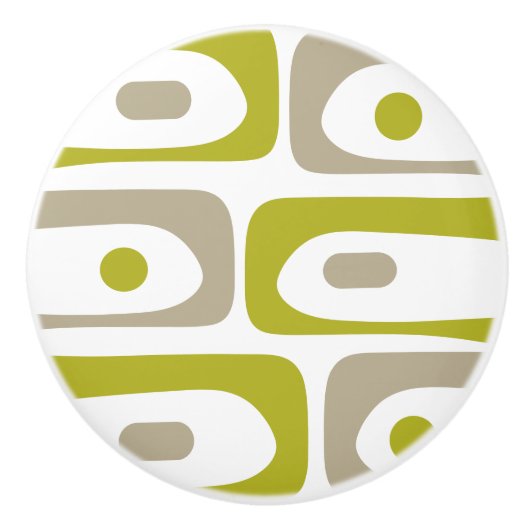 Mid-Century Modern Piquet Minimal Retro Abstract Keramische Knop (Voorkant)