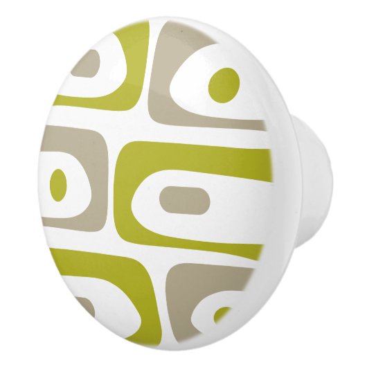 Mid-Century Modern Piquet Minimal Retro Abstract Keramische Knop (Rechts)