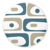 Mid-Century Modern Piquet Minimal Retro Abstract Keramische Knop (Voorkant)