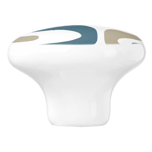 Mid-Century Modern Piquet Minimal Retro Abstract Keramische Knop (Zijkant)