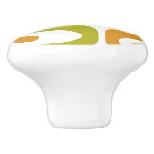 Mid-Century Modern Piquet Minimal Retro Abstract Keramische Knop (Zijkant)