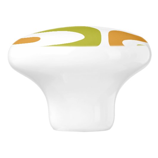 Mid-Century Modern Piquet Minimal Retro Abstract Keramische Knop (Zijkant)