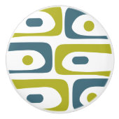 Mid-Century Modern Piquet Minimal Retro Abstract Keramische Knop (Voorkant)