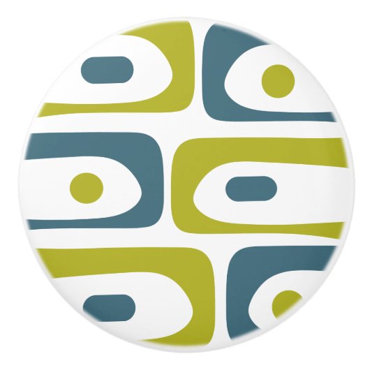 Mid-Century Modern Piquet Minimal Retro Abstract Keramische Knop (Voorkant)