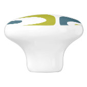 Mid-Century Modern Piquet Minimal Retro Abstract Keramische Knop (Zijkant)