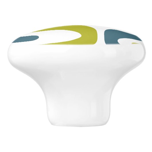 Mid-Century Modern Piquet Minimal Retro Abstract Keramische Knop (Zijkant)