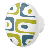 Mid-Century Modern Piquet Minimal Retro Abstract Keramische Knop (Rechts)