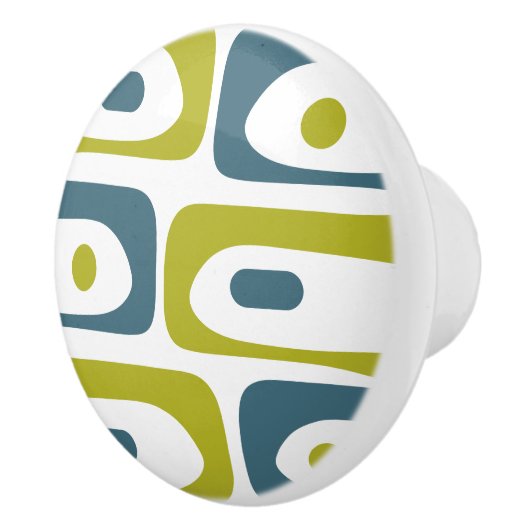 Mid-Century Modern Piquet Minimal Retro Abstract Keramische Knop (Rechts)