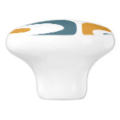 Mid-Century Modern Piquet Minimal Retro Abstract Keramische Knop (Zijkant)