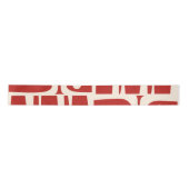Mid-Century Modern Piquet Retro Pattern Red Satijnen Lint (Voorkant)