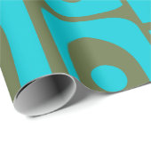 Mid Century Modern Piquet Turquoise Olijfpatroon Cadeaupapier (Rol Hoek)