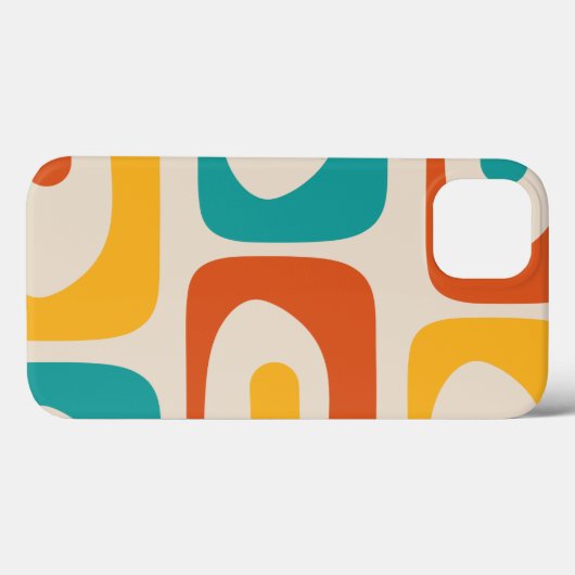 Mid Century Modern Piquet Turquoise Sinaasappel Case-Mate iPhone Case (Achterkant (horizontaal))
