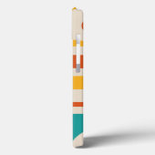 Mid Century Modern Piquet Turquoise Sinaasappel Case-Mate iPhone Case (Achterkant / Links)