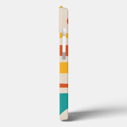 Mid Century Modern Piquet Turquoise Sinaasappel Case-Mate iPhone Case (Achterkant / Links)