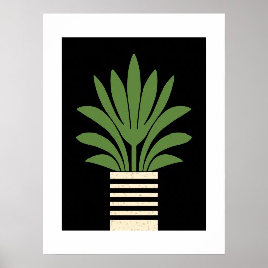 Mid Century Modern Planted Palm Poster (Voorkant)