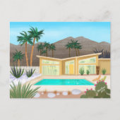 Mid Century Modern Pool House Blank Briefkaart (Voorkant)