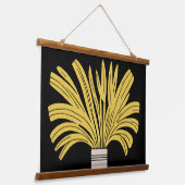 Mid Century Modern Potted Plant Hangend Wandkleed (Gebogen)