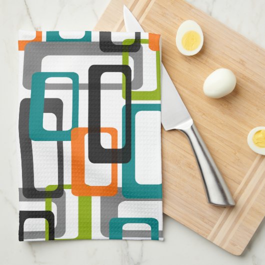 Mid Century Modern Print KITCHEN TOWEL Theedoek (Quarter Fold)