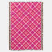Mid-Century Modern Pset, Fuchsia Pink en Coral Red Deken (Voorkant Verticaal)