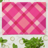 Mid-Century Modern Pset, Fuchsia Pink en Wine Theedoek (Gevouwen)