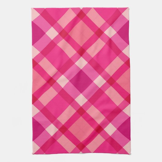 Mid-Century Modern Pset, Fuchsia Pink en Wine Theedoek (Verticaal)