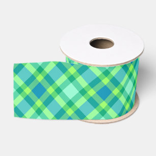Mid-Century Modern Pset, Jade Green en Turquoise Grosgrain Lint
