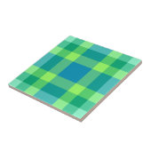 Mid-Century Modern Pset, Jade Green en Turquoise Tegeltje (Zijkant)