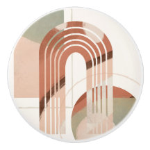 Mid Century Modern Rainbow Geometric Terracotta