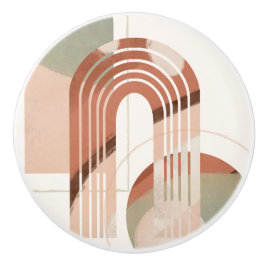 Mid Century Modern Rainbow Geometric Terracotta Keramische Knop