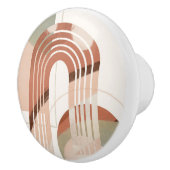 Mid Century Modern Rainbow Geometric Terracotta Keramische Knop (Rechts)