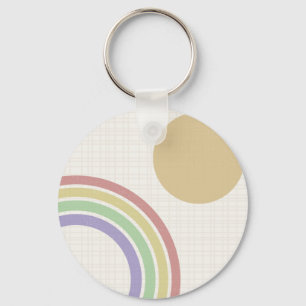 Mid Century Modern Rainbow Sun Sleutelhanger
