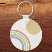 Mid Century Modern Rainbow Sun Sleutelhanger (Voorkant)