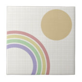 Mid Century Modern Rainbow Sun Tegeltje (Voorkant)
