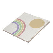 Mid Century Modern Rainbow Sun Tegeltje (Zijkant)