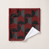 Mid-Century Modern Red Black en Grey Bad Handdoek (Wasdoekje)