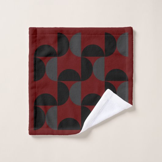 Mid-Century Modern Red Black en Grey Bad Handdoek (Wasdoekje)