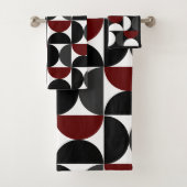 Mid-Century Modern Red Black en Grey Bad Handdoek (Insitu)