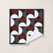 Mid-Century Modern Red Black en Grey Bad Handdoek (Wasdoekje)