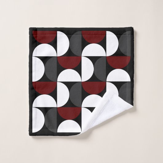 Mid-Century Modern Red Black en Grey Bad Handdoek (Wasdoekje)