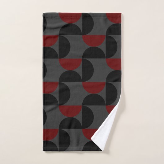 Mid-Century Modern Red Black en Grey Bad Handdoek (Handdoek)