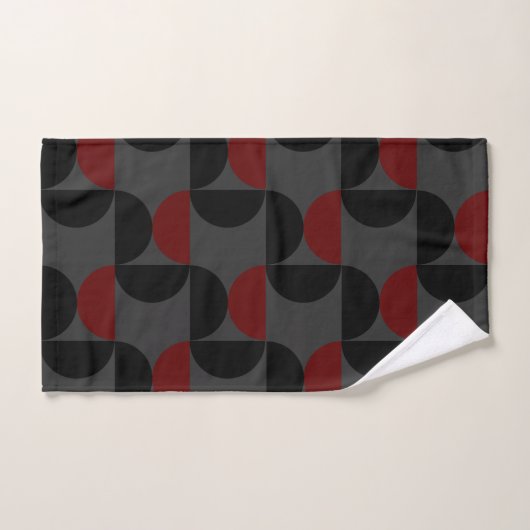 Mid-Century Modern Red Black en Grey Bad Handdoek (Handdoek)