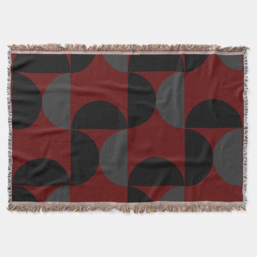 Mid-Century Modern Red Black en Grey Deken (Voorkant)