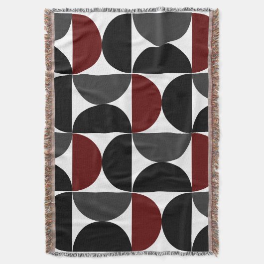 Mid-Century Modern Red Black en Grey Deken (Voorkant Verticaal)