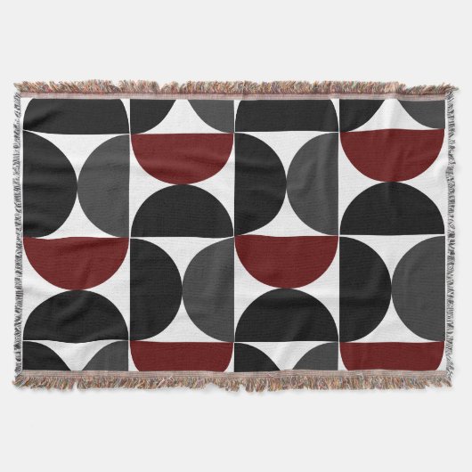 Mid-Century Modern Red Black en Grey Deken (Voorkant)