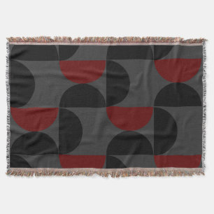 Mid-Century Modern Red Black en Grey Deken