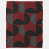 Mid-Century Modern Red Black en Grey Fleece Deken (Voorkant)